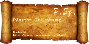 Pásztor Szilvánusz névjegykártya